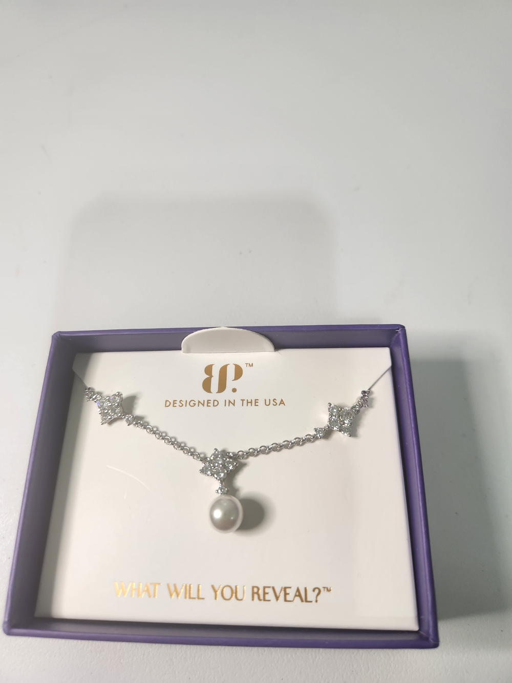 BP Dainty Silver Pearl Pendant Necklace